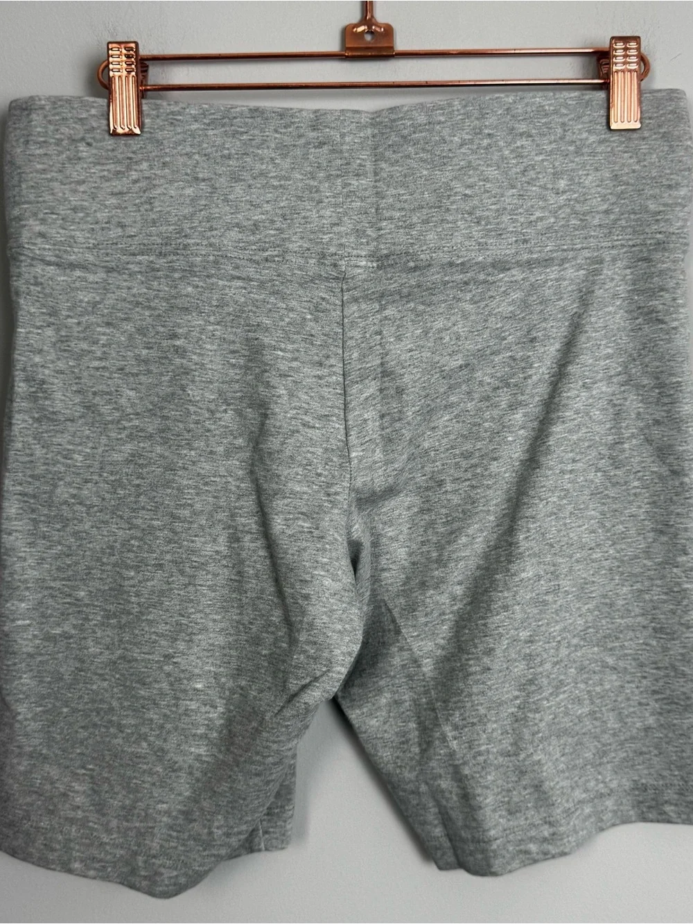 NIKE | Light Gray High-Waist Cotton Biker Shorts Embroidered Logo Women’s Size L